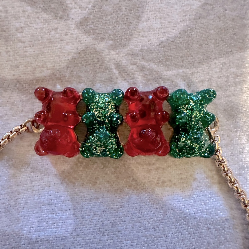 BRACELET - Betsy Johnson red and green gummy bear adjustable bracelet